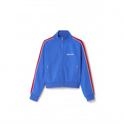 MIU MIU TECHNICAL YARN ZIPPER SWEATSHIRT MMF00V